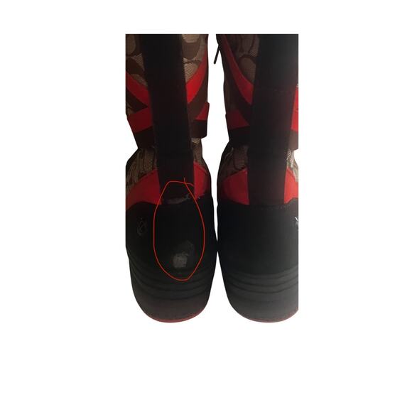COACH Marian Classic Lace Up Sporty Print Chic Water Resistant Snow Boots 7 - Picture 6 of 15